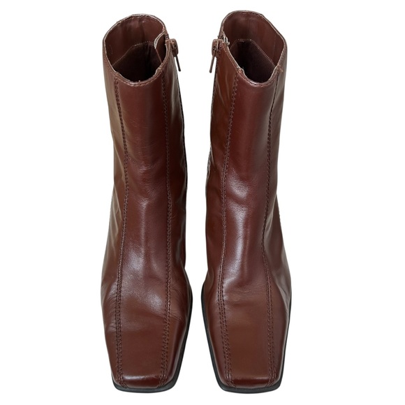 ANN MARINO Women's Carrie Boot Camel/Cognac Ankle Slim Silhouette Sq. Toe‎ 8.5 - Picture 2 of 15